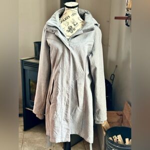 🧥 Cloudveil Softshell Coat with Removable Hood – Grey – Women’s L